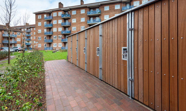 External stores with timber cladding