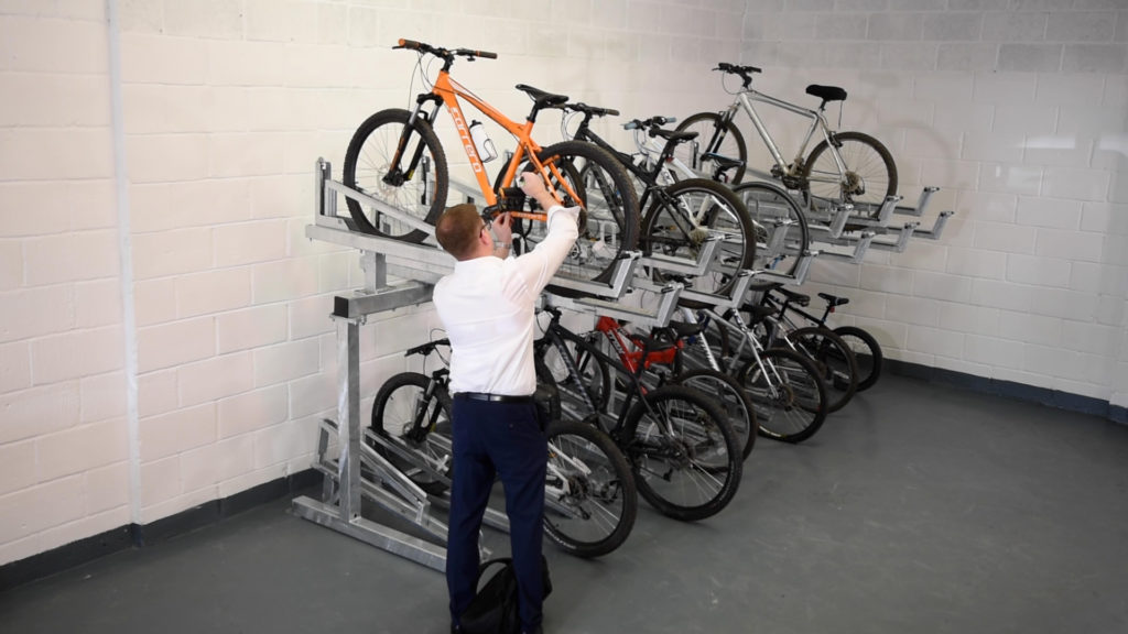 Secure two-tier bike rack